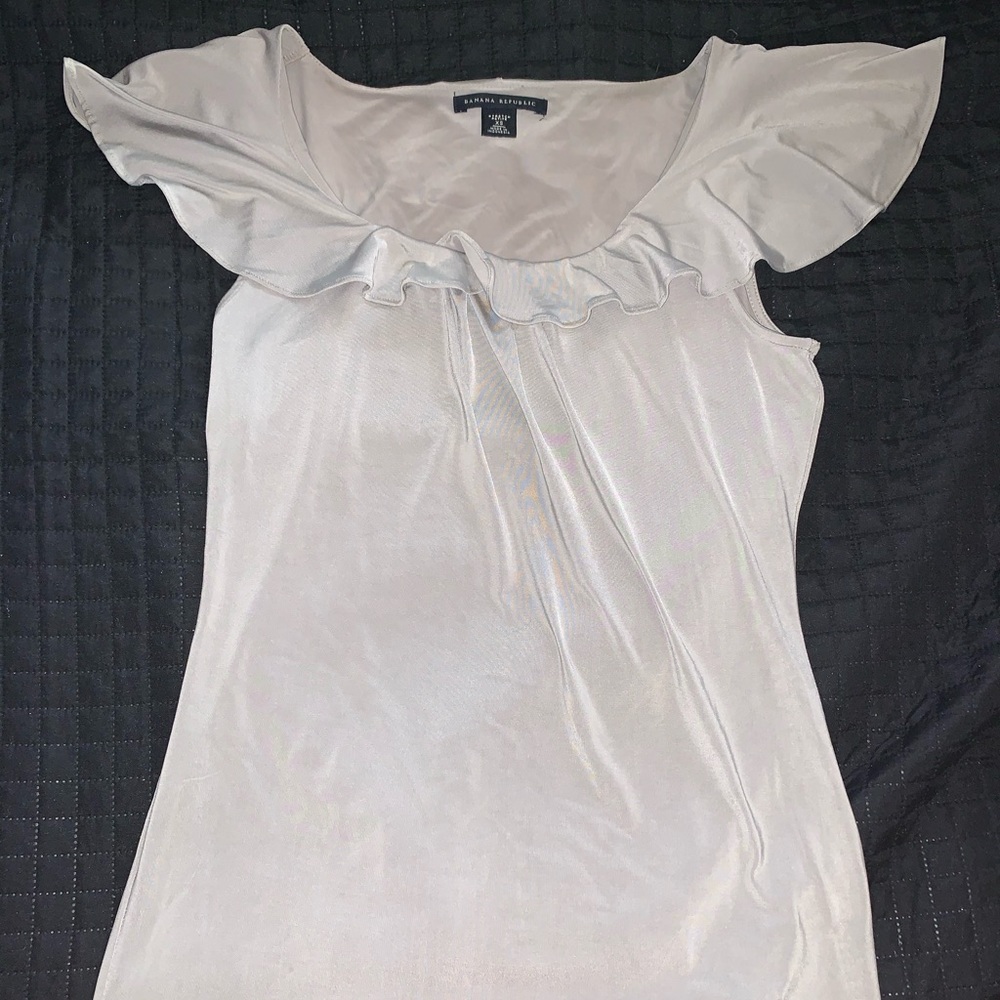 Banana Republic light green Ruffle Top